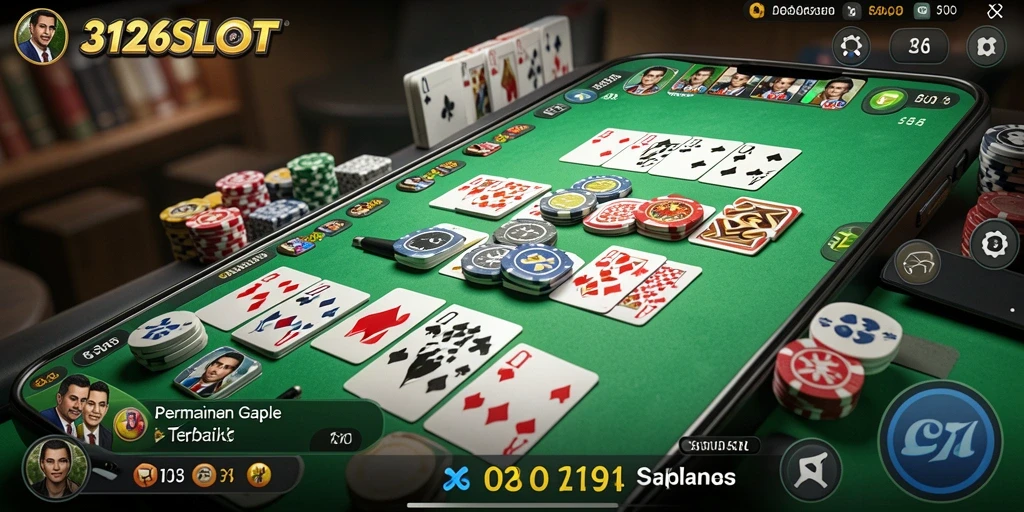 Tampilan menarik dari gameplay Gaple di 3126SLOT