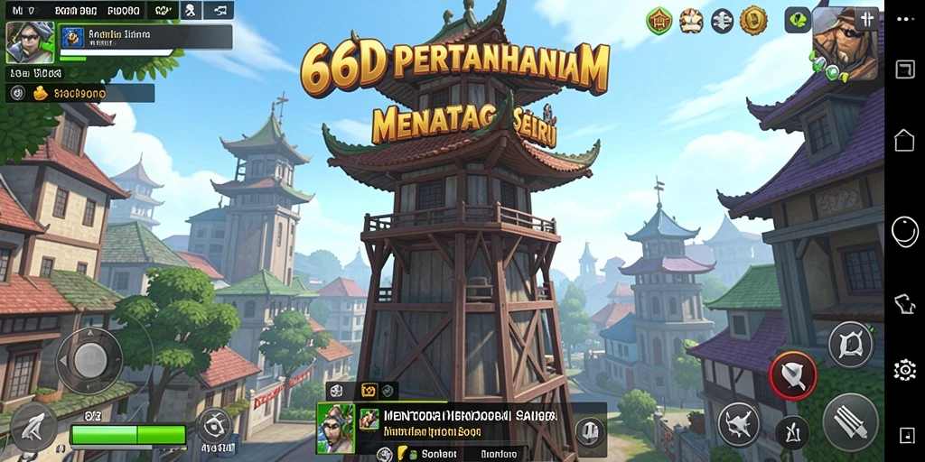 Gameplay menara pertahanan yang intens dan menantang di 66D.