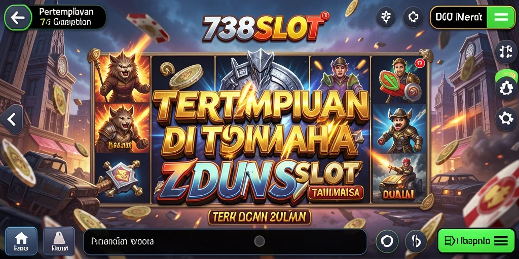 Tangkapan layar 738SLOT menampilkan aksi seru dalam pertempuran Battle Royale.