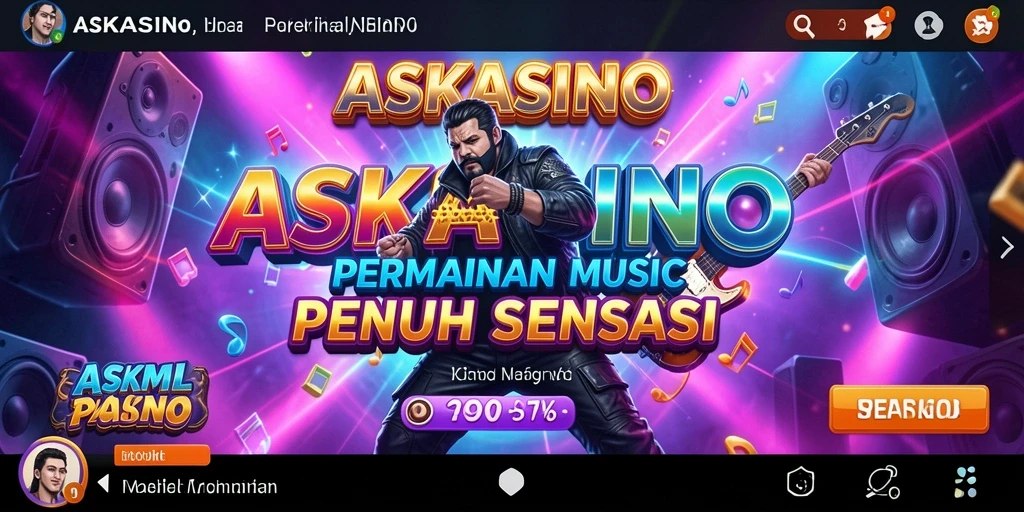 Screenshot gameplay ASKASINO yang menampilkan aksi musik yang seru.