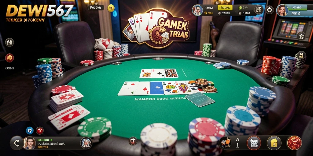 Tampilan permainan Poker yang seru dan menegangkan di DEWI567.