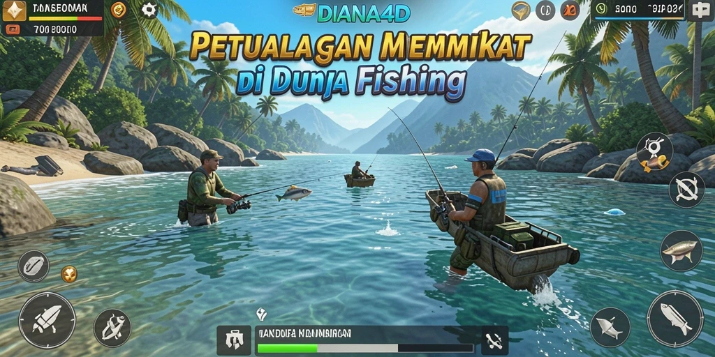 Tampilan menarik dari gameplay DIANA4D yang memukau dalam suasana Fishing.