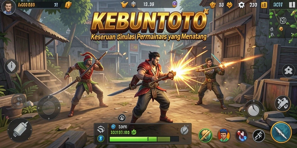 Tangkapan layar gameplay KEBUNTOTO yang menunjukkan aksi simulasi yang seru.