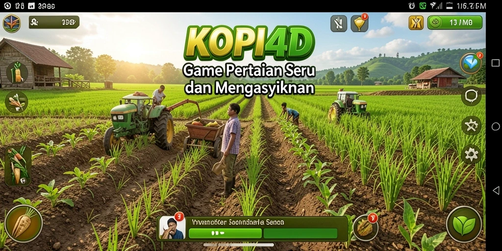 Tampilan gameplay KOPI4D saat Anda merawat tanaman.