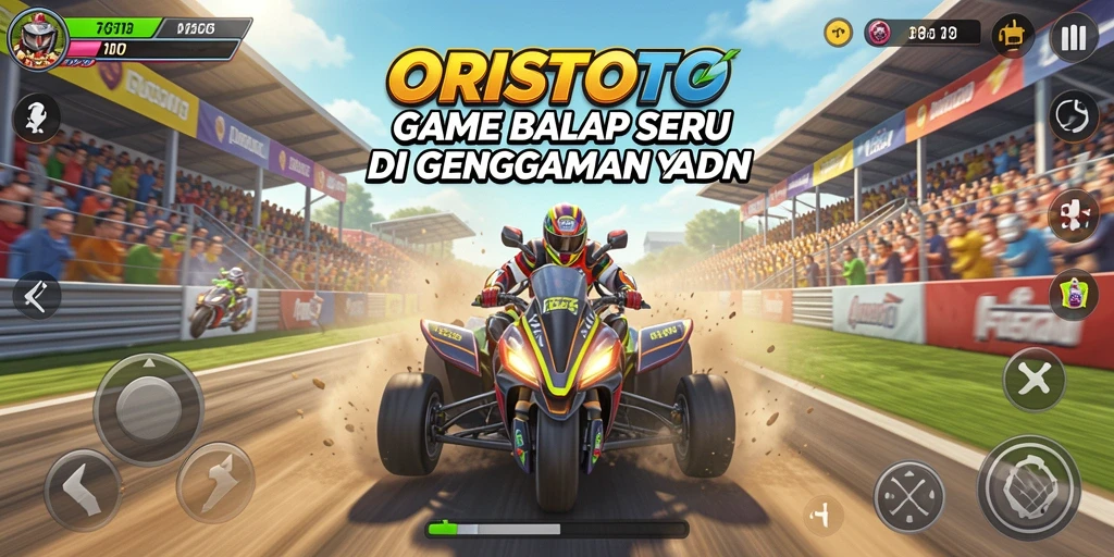 Tangkapan layar gameplay ORISTOTO yang menampilkan aksi balap menegangkan.
