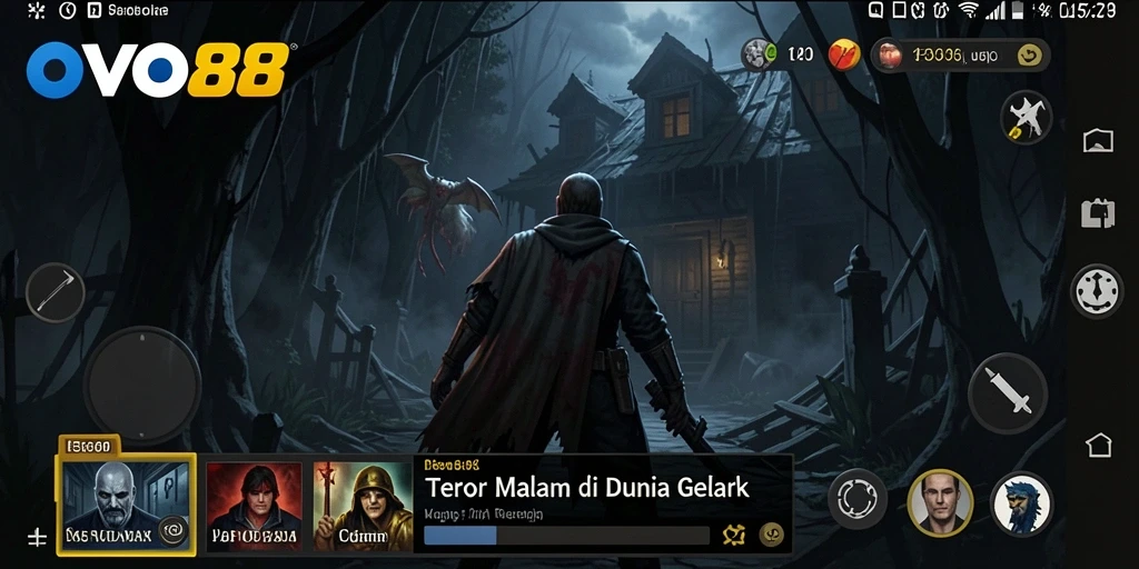 Screenshot menampilkan momen menyeramkan dalam gameplay OVO88.