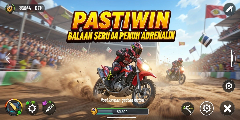 Tampilan gameplay seru dalam balapan PASTIWIN.