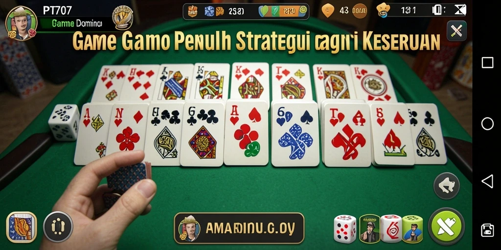 Screenshot gameplay PT707 yang penuh aksi dan strategi Domino.