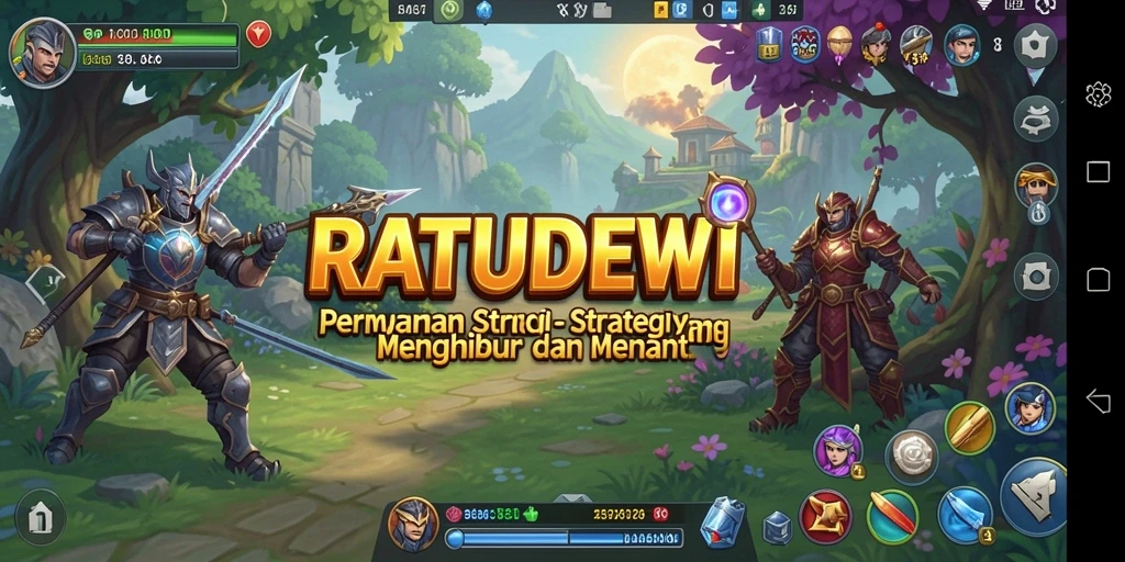 Tangkapan layar dari gameplay RATUDEWI yang menampilkan pertempuran strategi yang intens.