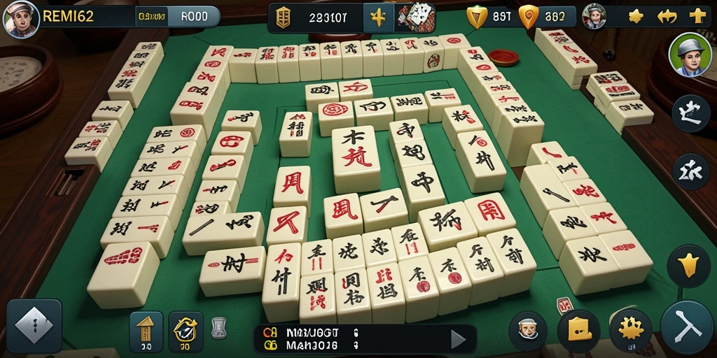 Tampilan gameplay Mahjong yang menarik di REMI62.