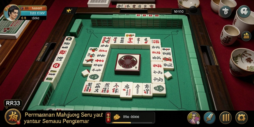 Screenshot permainan RR33 menunjukkan pengalaman bermain Mahjong yang mendebarkan.