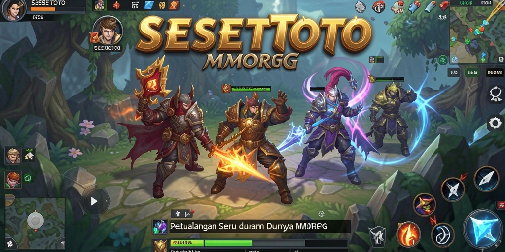 Screenshot gameplay SESETOTO menampilkan pertarungan epik di dunia MMORPG.